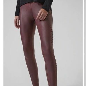 Athleta Delancey Gleam Moto Tight leggings.Size XS. Decadent chocolate color.